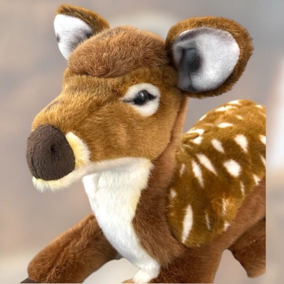 FAO Schwarz Toys R Us Spotted Deer Fawn 18” Soft Plush Animal - Picture 5 of 8